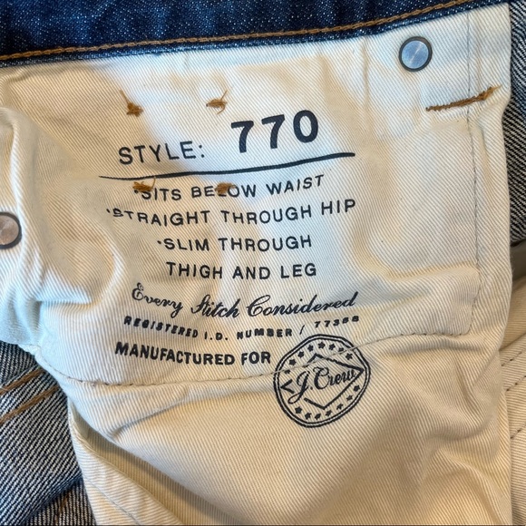 J. Crew 770 Selvedge Jeans, Slim Straight, 33 - Picture 8 of 15